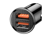 BASEUS Ladowarka samochodowa USB - 2x USB Circular QuickCharge 3,0 5A 30W czarna CCALL-YD01 - 509232 - zdjęcie 5